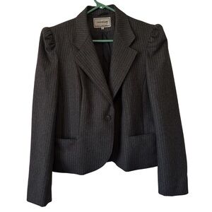 David Benjamin Wool Blend Charcoal Gray Pinstripe Blazer